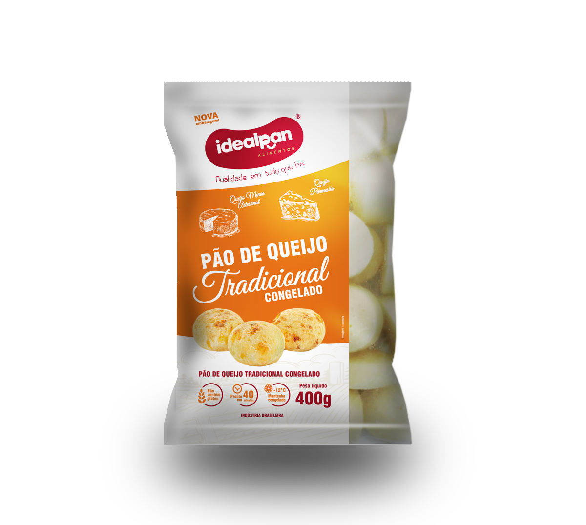 Pão de queijo Idealpan distribuído no RJ pela Minêro