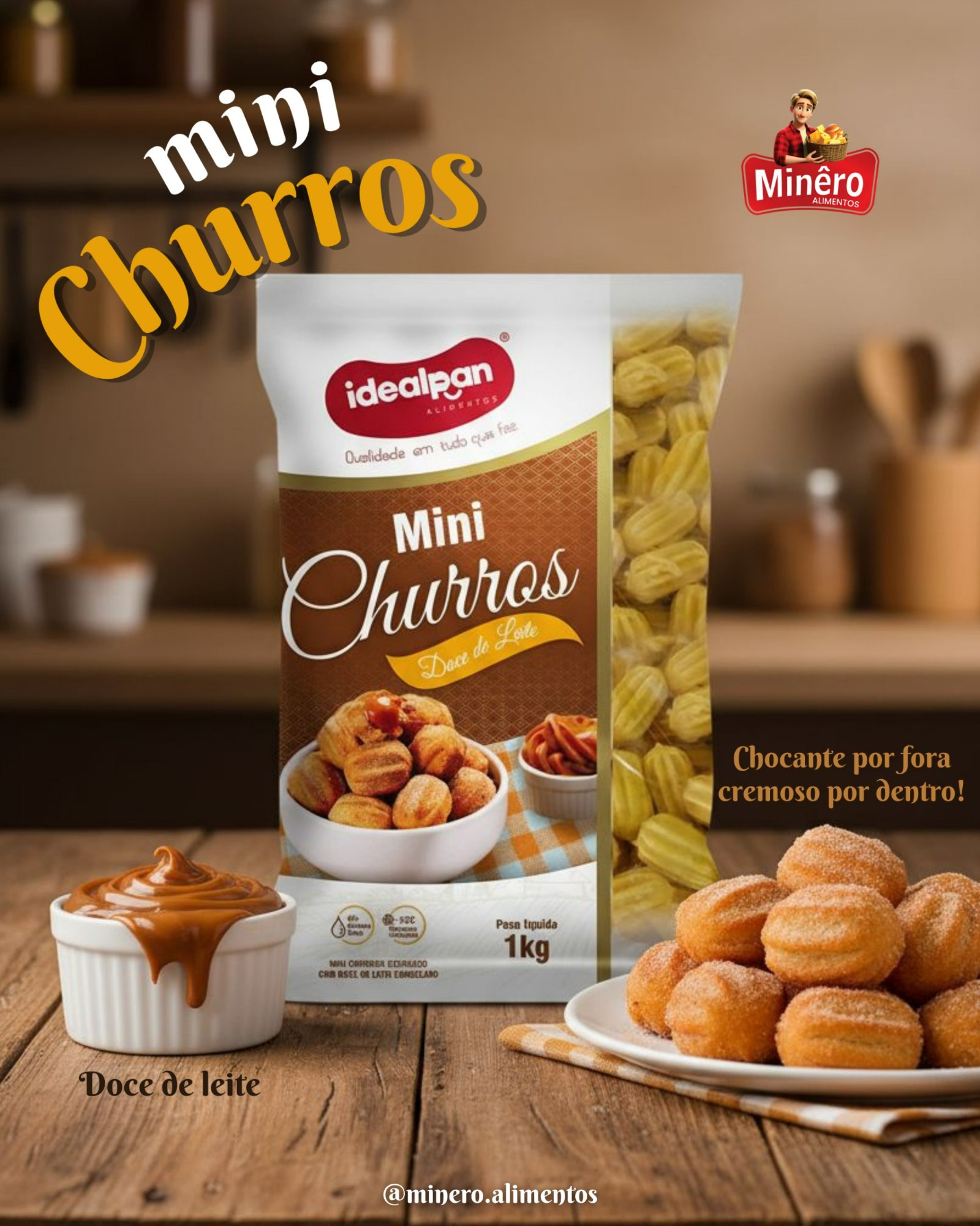 Mini Churros Doce de Leite Idealpan RJ