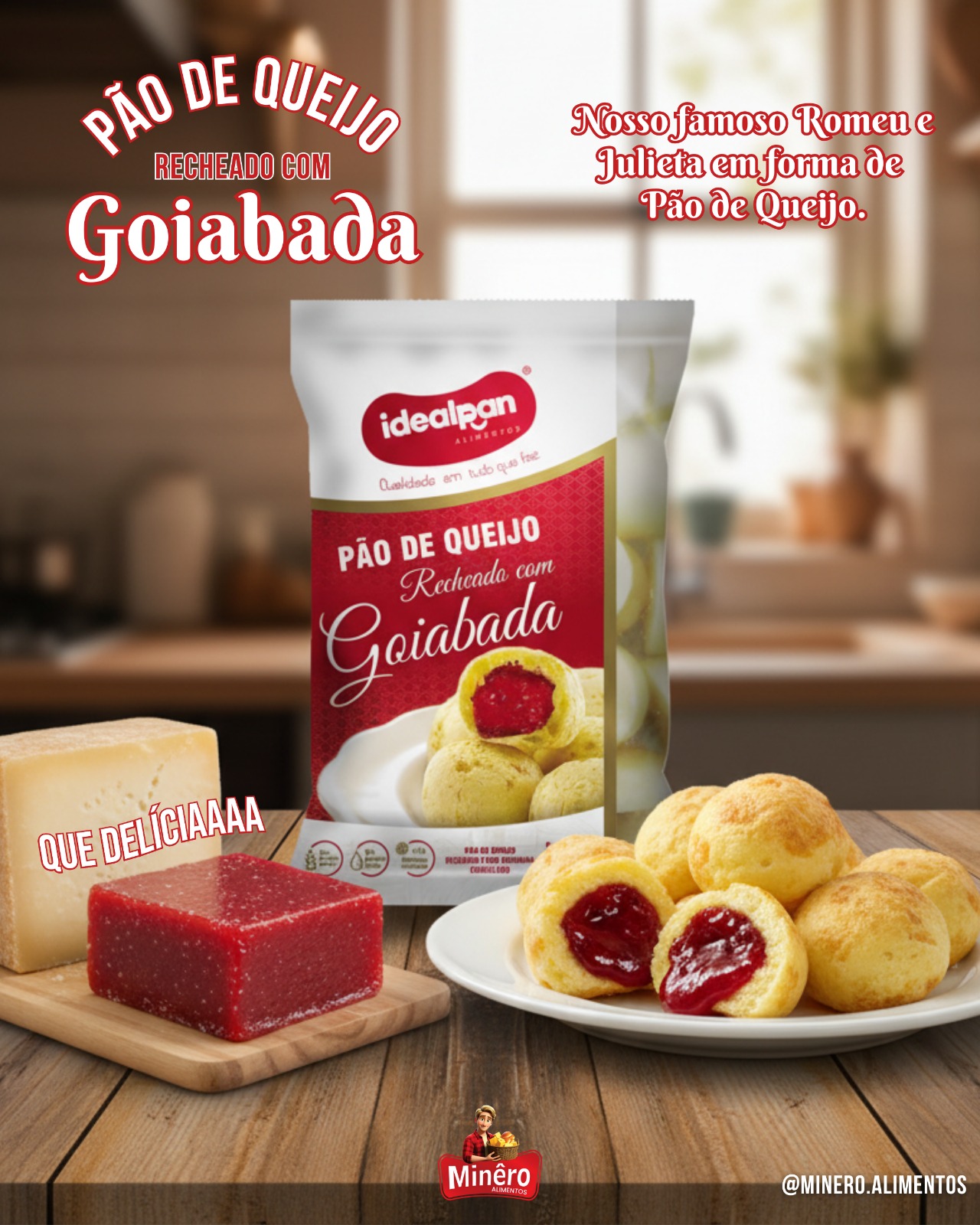 Pão de Queijo Goiabada Idealpan Romeu e Julieta RJ