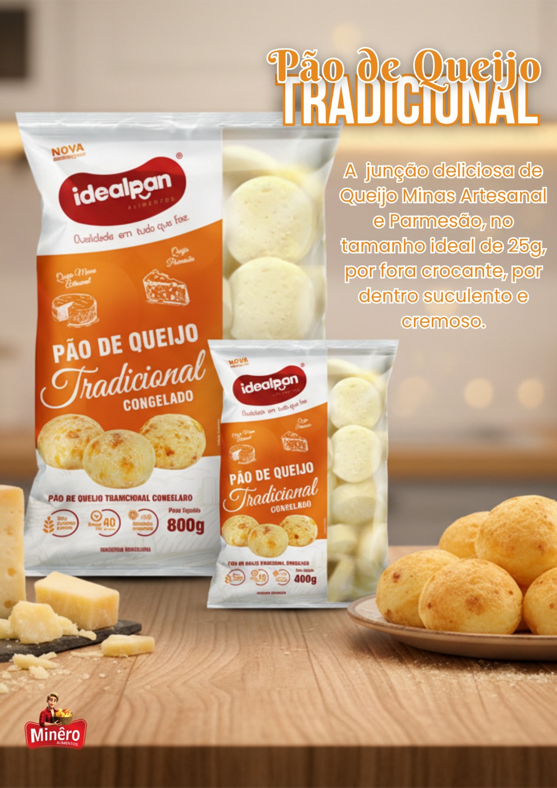 Pão de Queijo Tradicional Idealpan atacado RJ