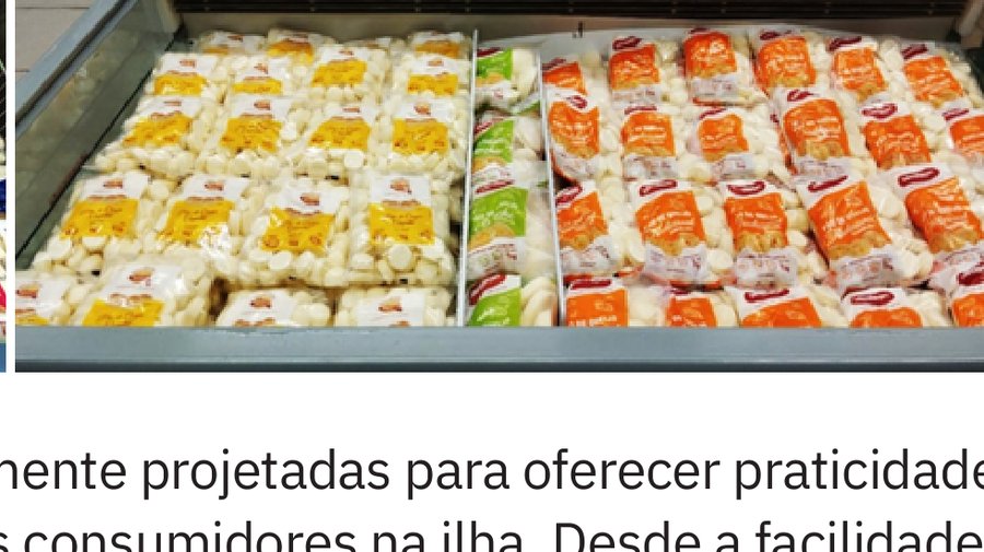 Gôndola de freezer cheia de Idealpan no varejo